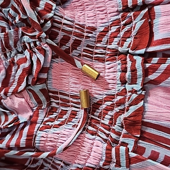 NEW Anthropologie Ruffle V-Neck Long-Sleeve Midi Dress X SMALL - Picture 7 of 11